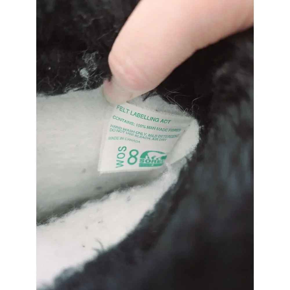 Sorel Kaufman Canada Black Waterproof Felt Lace Up Snow Winter Boots Shoes 8 - Picture 8 of 12